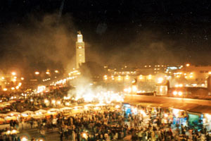 21.11.1998 - Djemaa el Fna am Abend in Marrakech