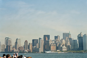 07-09-02 - The skyline of Downtown on my way to the Statue of Liberty