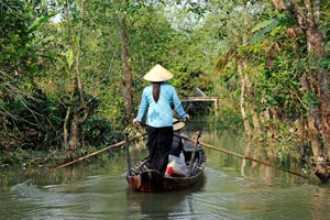10.03.2015 - Tour durch einen kleinen Nebenarm des Mekong Delta mit Boot