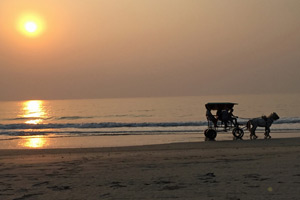 19.12.2015 - Sonnenuntergang mit Kutsche am Kashid Beach