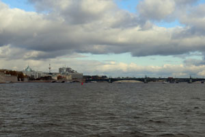 05-10-19 - Cruising to Peterhof Palace: Sight to river Newa and Trinity Bridge