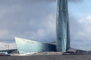 05-10-19 - Cruising to Peterhof Palace: Gazprom-Tower (Lakhta Center) - highest tower in Europe