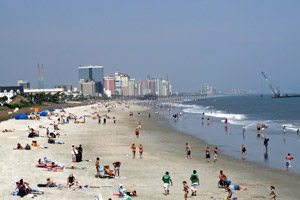 14.04.2006 - Blick vom Pier auf den Strand von Myrtle Beach