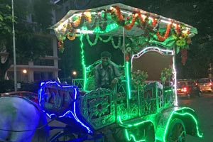 24.10.2015 - Fantasievolle Kutschen in der Nähe vom Gateway of India