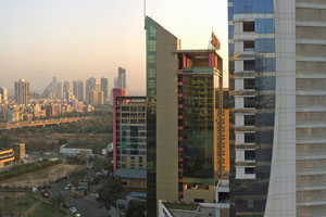 10.12.2016 - Panoramablick vom Hotelzimmer 18ter Stock im FourPoints in Vashi