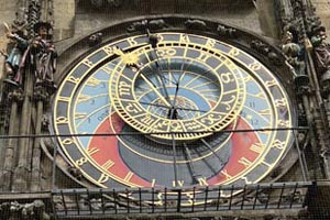 03.08.2024 - Bekannte Prager Rathausuhr aus dem Jahre 1410, bekannt als astronomische Uhr